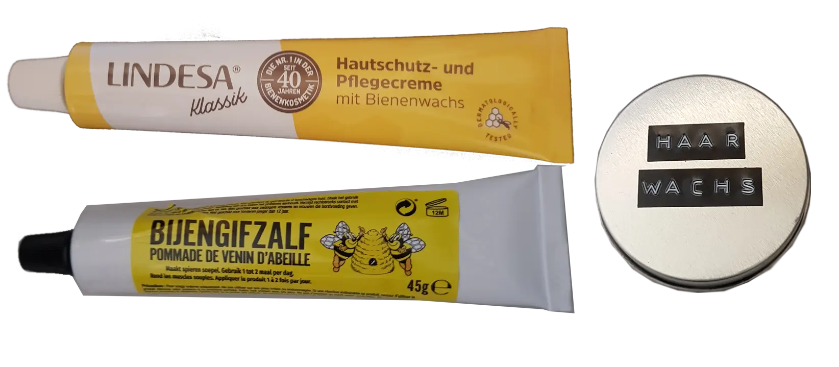 LINDESA und Bienea Hautschutz- Pflegecreme, Haar Wachs, Bienengiftsalbe